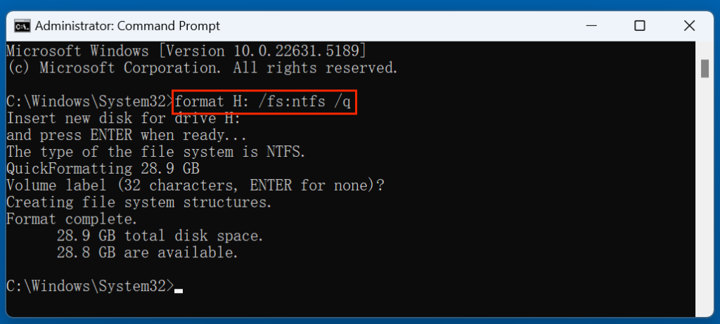 Wipe a locked drive with DiskPart