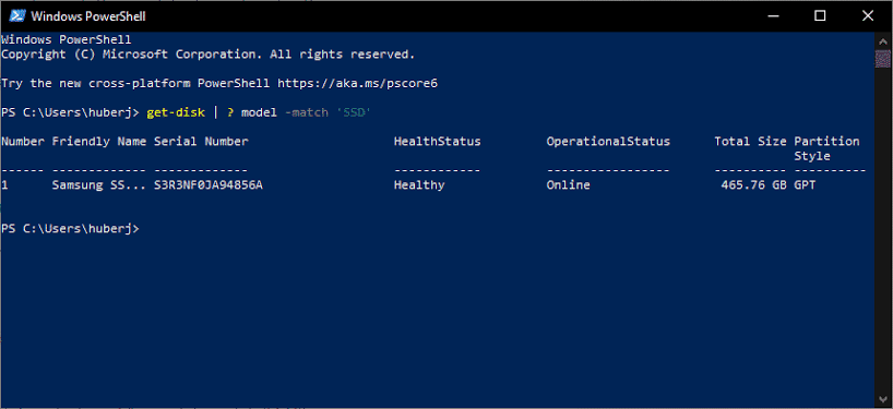 On Windows: the PowerShell command