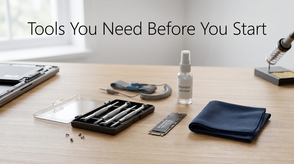 xpg xenia g15 upgrade ssd tools and drive laid out