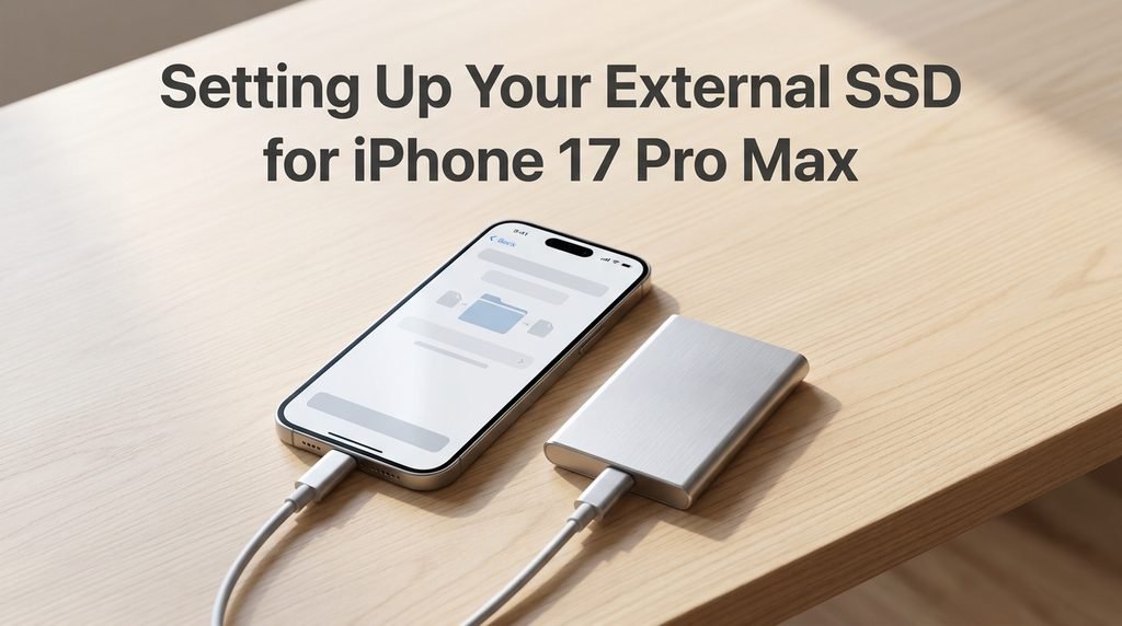 setup steps for external ssd for iphone 17 pro max in files app